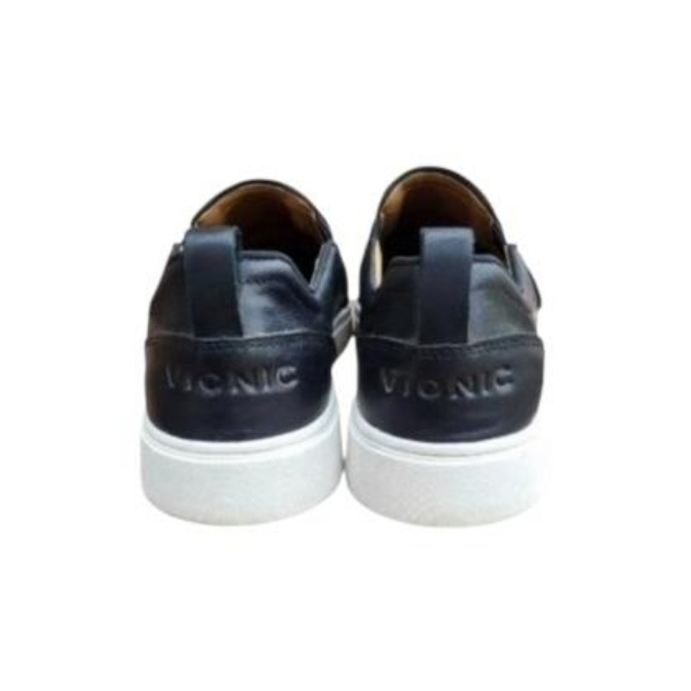 Vionic Leather Kimmie Black White Slip On Tennis Shoe Loafer Sneaker Women 7.5 - Picture 4 of 7